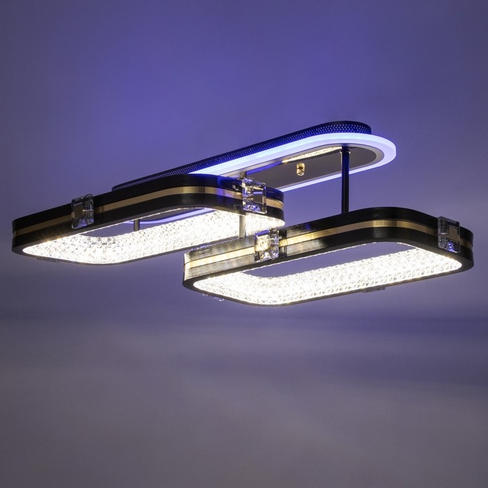 Люстра с ПДУ "Тильда" 2хLED 88Вт 3000-6000К RGB черный золотой 60х35х16см