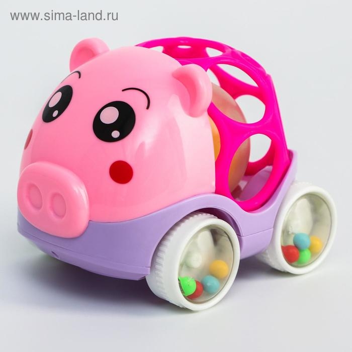 Машинка - погремушка «Зоо», с эластичными элементами, виды МИКС, Крошка Я Машинка - погремушка «Зоо», с эластичными элементами, виды МИКС, Крошка Я