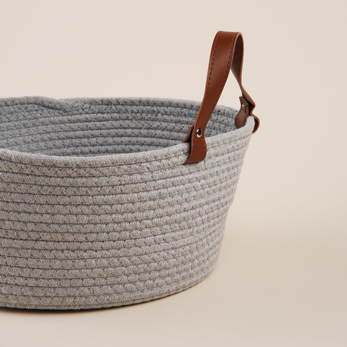 Корзина для хранения SL Home &laquo;Луиза&raquo;, плетёная ручной работы, 33&times;33&times;16 см, цвет серый