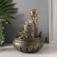 Фонтан настольный от сети, подсветка "Хотей. Благополучие" 16х16х22 см