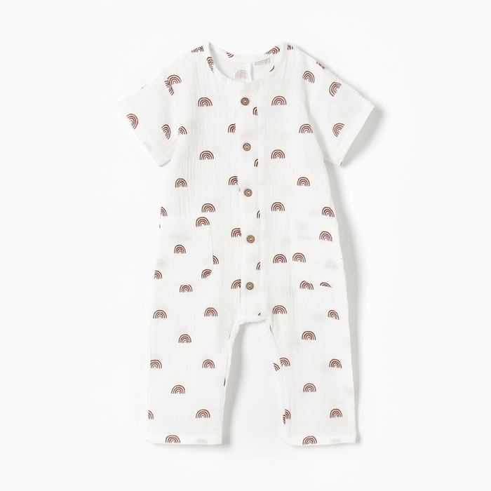 Комбинезон Крошка Я Муслин, 86-92, бежевый