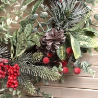 Венок новогодний d-40 см "Калина красная"