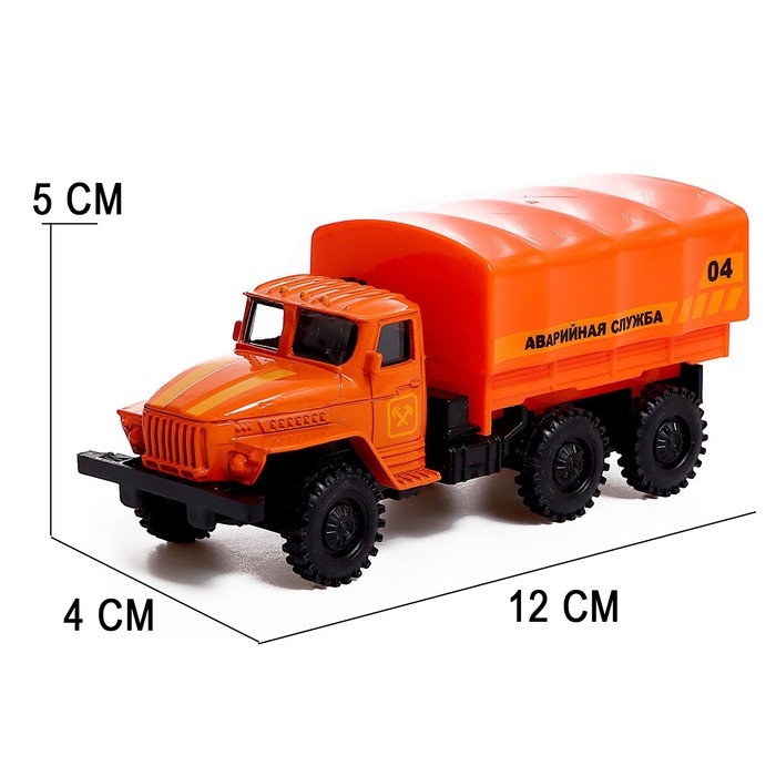 Грузовик металлический &laquo;УРАЛ &laquo;Аварийная служба&raquo;, инерция, масштаб 1:43