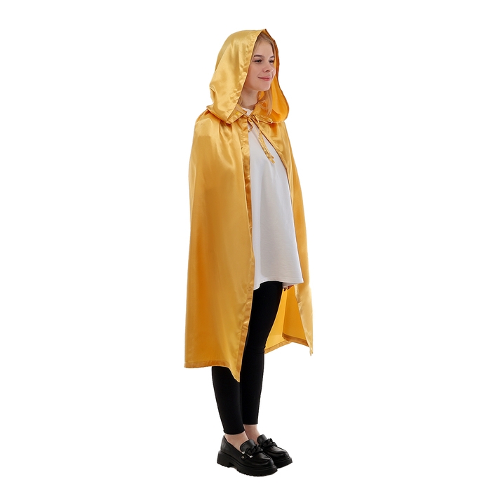 Карнавальный плащ детский,атлас,цвет золотой длина 85см