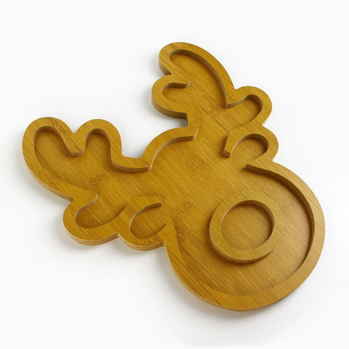 Новый год. Менажница деревянная «Зимний олень», 27 х 30 см Новый год. Менажница деревянная «Зимний олень», 27 х 30 см