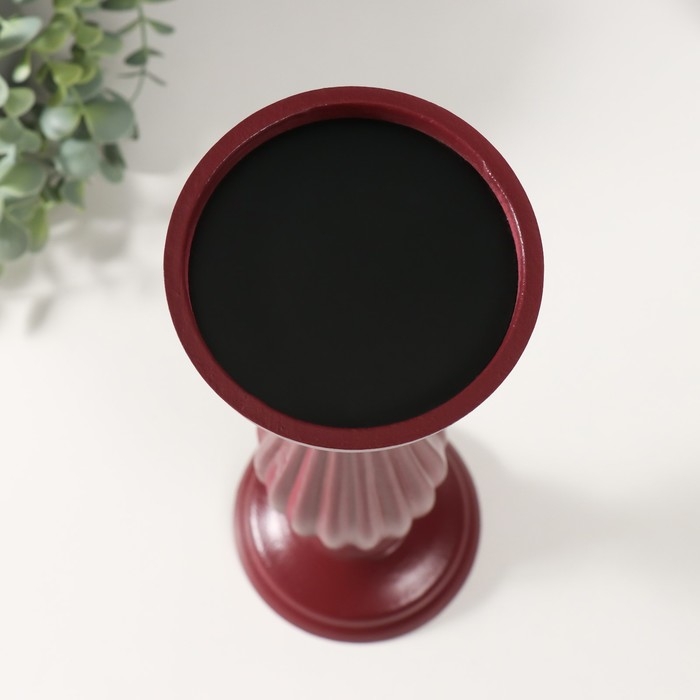 Подсвечник дерево на 1 свечу Подсвечник дерево на 1 свечу "Элегант" бордо состаренный 12,5х12,5х33,5 см