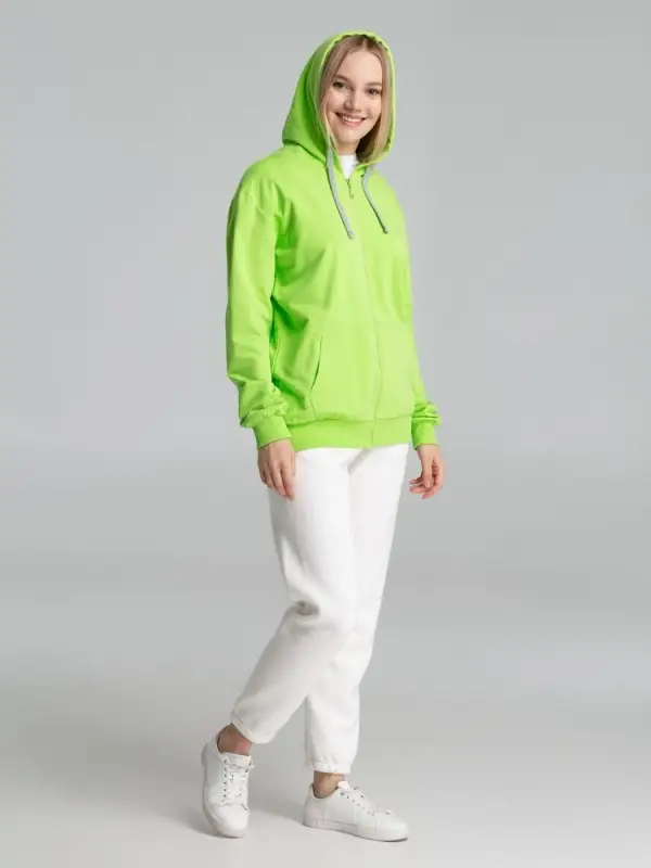 Толстовка на молнии с капюшоном Unit Siverga зеленое яблоко, размер XXL Толстовка на молнии с капюшоном Unit Siverga зеленое яблоко, размер XXL