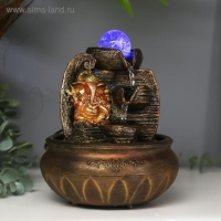 Фонтан настольный от сети, подсветка "Золотой Ганеша у природного фонтана" 20,5х15х15 см Фонтан настольный от сети, подсветка "Золотой Ганеша у природного фонтана" 20,5х15х15 см
