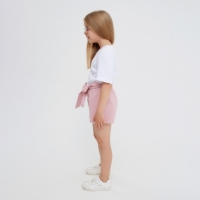 Шорты для девочки с поясом KAFTAN, размер 32 (110-116), цвет пудра Шорты для девочки с поясом KAFTAN, размер 32 (110-116), цвет пудра