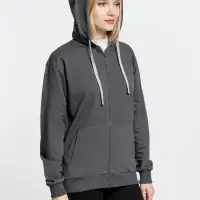 Толстовка на молнии с капюшоном Siverga, темно-серая (графит), размер S