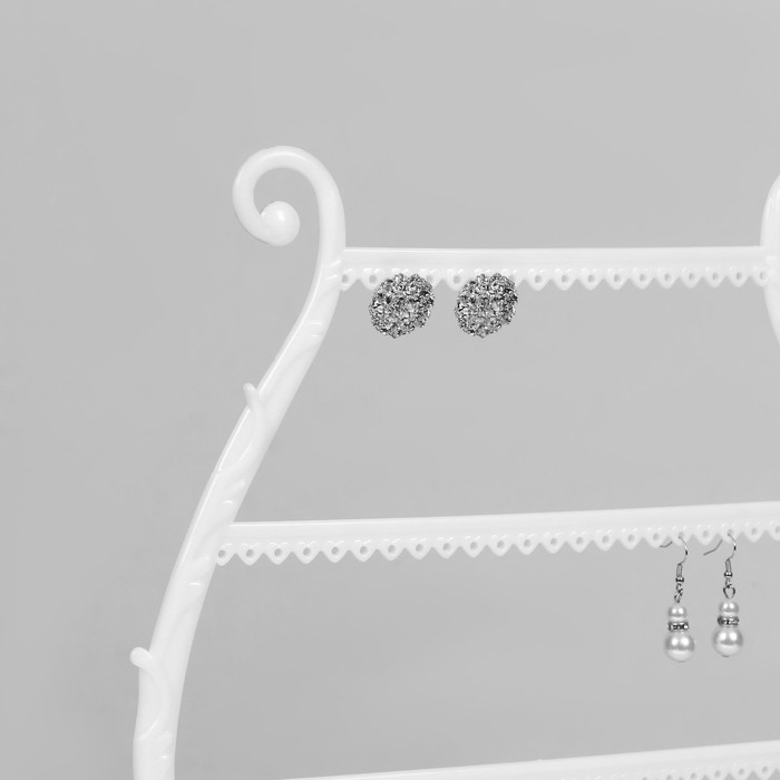 Подставка для украшений &laquo;Арфа&raquo;, 34 места, 15&times;28&times;38 см, цвет белый