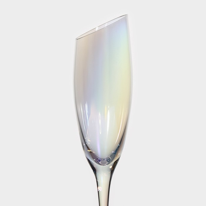Набор бокалов для шампанского стеклянный Magistro &laquo;Иллюзия&raquo;, 180 мл, 5,5&times;27,5 см, 2 шт, цвет перламутровый