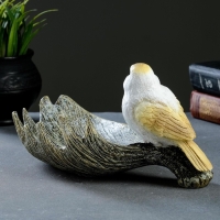 Конфетница "Лосиный рог с птичкой" акрил 28х15х14см