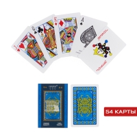 Карты игральные пластиковые "777", 54 шт, 30 мкм, синий с золотым Карты игральные пластиковые "777", 54 шт, 30 мкм, синий с золотым