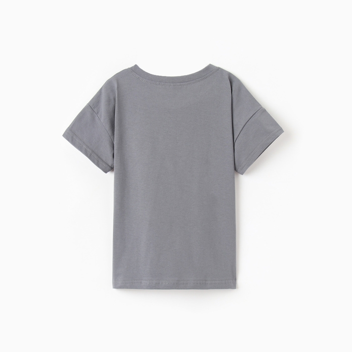 Футболка детская со спущенным плечом, цвет темно-серый, рост 140 см Футболка детская со спущенным плечом, цвет темно-серый, рост 140 см