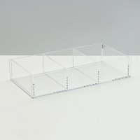 Подставка для презентации, 3 ячейки, 20,3&times;10,2&times;3,8 см, оргстекло 2 мм, В ЗАЩИТНОЙ ПЛЁНКЕ