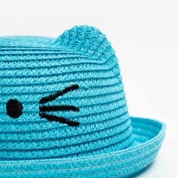 Шляпа для девочки MINAKU Шляпа для девочки MINAKU "Кошечка", цв. голубой, р-р 50