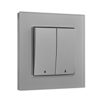 Выключатель TOT Matte Glass, 10 А, 2 кл., с подсветкой, скрытый, стекло, серебристый Выключатель TOT Matte Glass, 10 А, 2 кл., с подсветкой, скрытый, стекло, серебристый