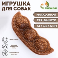 Игрушка для собак "Горох", TPR+Бамбук, массажная, 14 х 3,5 х 5 см Игрушка для собак "Горох", TPR+Бамбук, массажная, 14 х 3,5 х 5 см