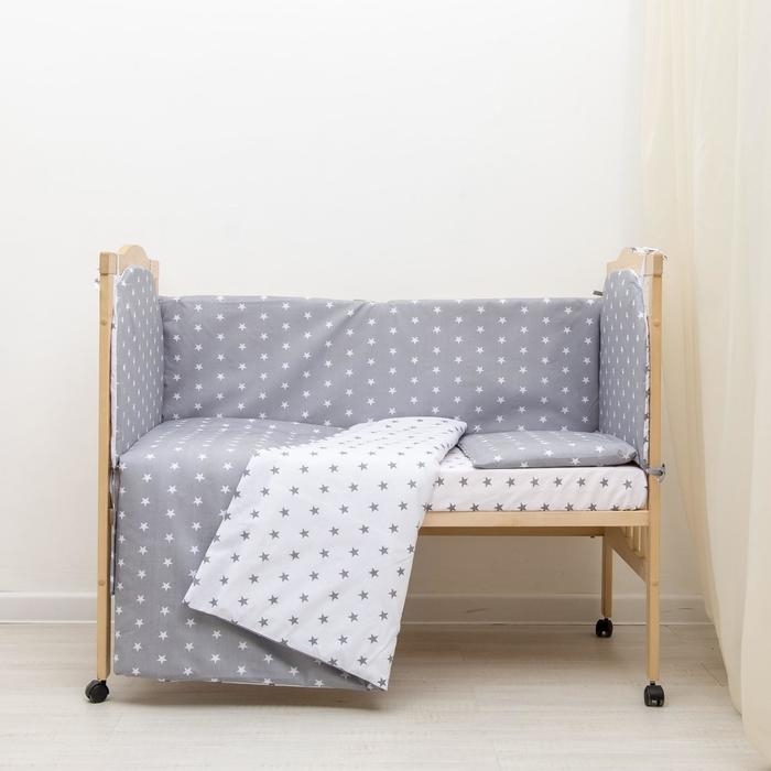 Детское постельное бельё &laquo;Ноченька&raquo;, цвет серый, 112х147, 60х120, 40х60см