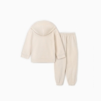 Костюм (худи и брюки) детский MINAKU: Fleece Soft, цвет бежевый, рост 134 см