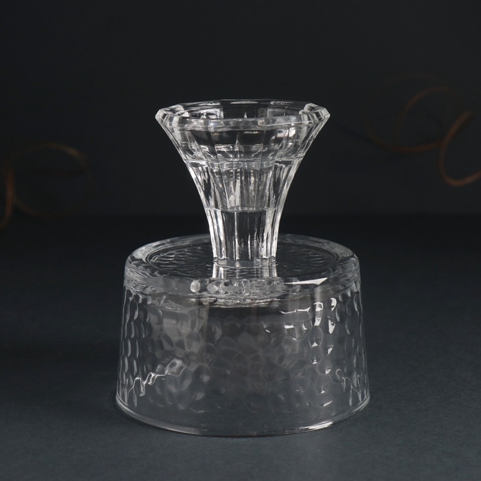 Подсвечник стекло на 1 свечу d=8 см "Креманка" прозрачный 8,8х8,8х10,3 см