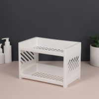 Органайзер для хранения, 2 секции, 24,2 × 15 × 16,7 см, цвет белый Органайзер для хранения, 2 секции, 24,2 × 15 × 16,7 см, цвет белый