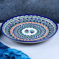Ляган Риштанская Керамика "Узоры", 32 см, синий Ляган Риштанская Керамика "Узоры", 32 см, синий