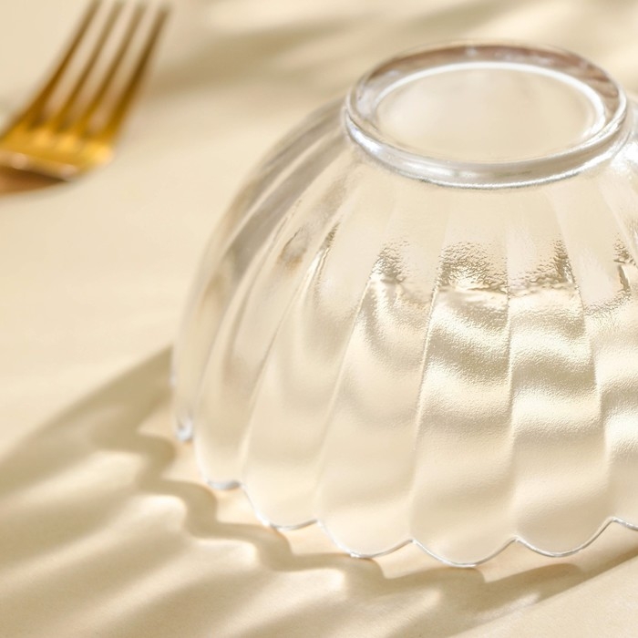 Салатник стеклянный &laquo;Хризантема&raquo;, 290 мл, d=11,7 см, цвет прозрачный