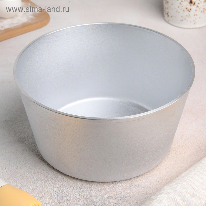 Хлебная форма, 18&times;18&times;9 см, средняя, круглая, цвет серебряный