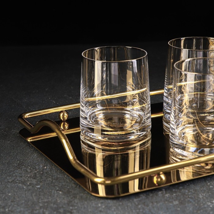 Набор для напитков из стекла Magistro &laquo;Эйгер&raquo;, 6 предметов: кувшин 1,1 л, 4 бокала 260 мл, поднос