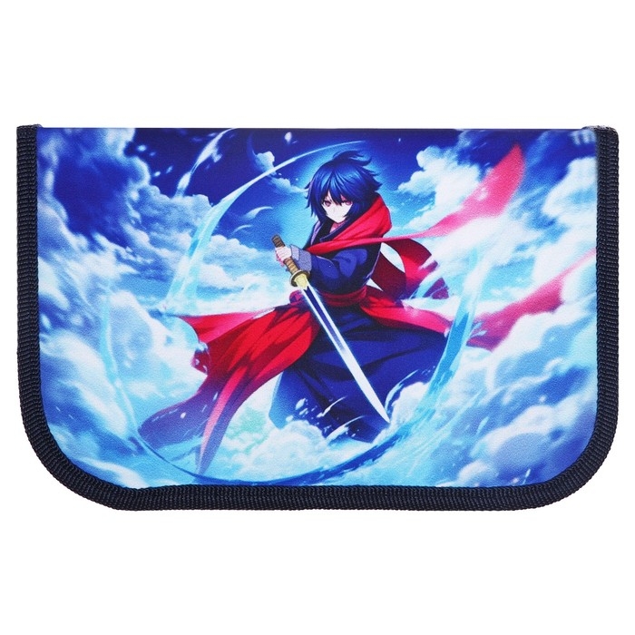 Пенал 1 секция, 130 х 210 х 40 мм, 2 откидные планки, тканевый, Calligrata TOP, Content Пенал 1 секция, 130 х 210 х 40 мм, 2 откидные планки, тканевый, Calligrata TOP, Content "Аниме воин"