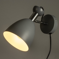 Бра с выключателем на проводе "Клаудиа" Е27 40Вт серый 28х15х20см Бра с выключателем на проводе "Клаудиа" Е27 40Вт серый 28х15х20см