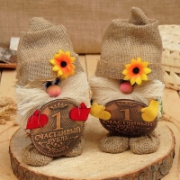 Оберег-домовой "Василек в льняном колпаке, с рублем", 18х11х10см, микс Оберег-домовой "Василек в льняном колпаке, с рублем", 18х11х10см, микс