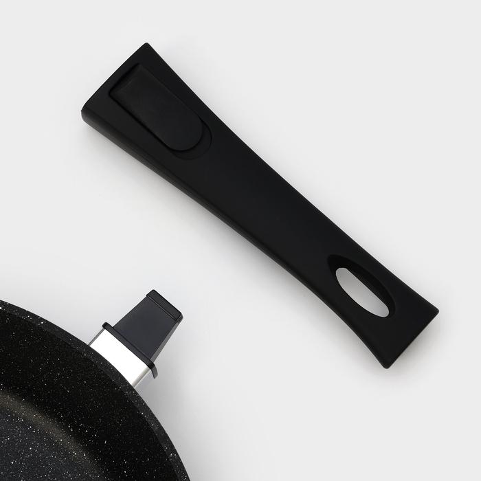 Сковорода Доляна &laquo;Элит&raquo;, d=26 см, съёмная ручка, стеклянная крышка, антипригарное покрытие