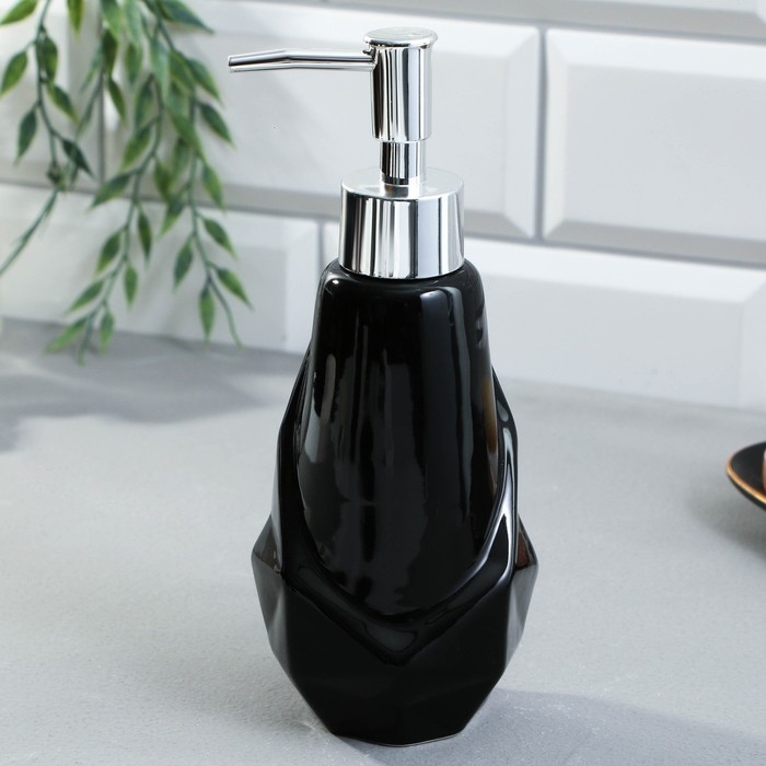 Набор аксессуаров для ванной комнаты &laquo;Black&raquo;, 3 предмета, дозатор, стакан, мыльница