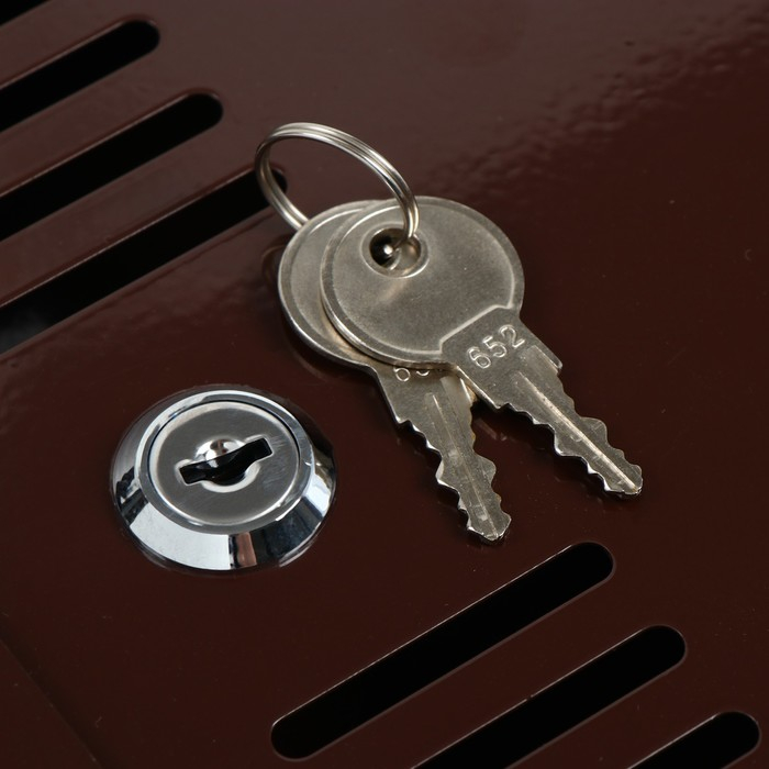 Ящик почтовый с замком, вертикальный, коричневый Ящик почтовый с замком, вертикальный, коричневый