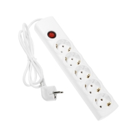 Сетевой фильтр Luazon Lighting, 5 розеток, 1.5 м, 3500 Вт, 3х1 мм2, 16 A, 220 В, c предохранителем, белый Сетевой фильтр Luazon Lighting, 5 розеток, 1.5 м, 3500 Вт, 3х1 мм2, 16 A, 220 В, c предохранителем, белый