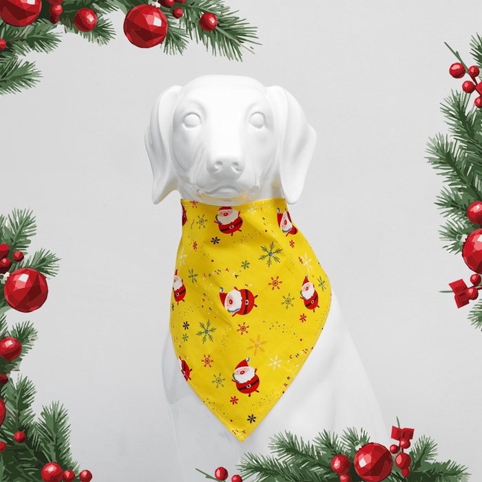 Бандана для животных Бандана для животных "Снежинки", размер L (ОШ до 62 см)