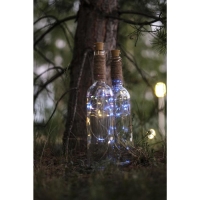 Гирлянда &laquo;Нить&raquo; 2 м роса с пробкой, IP20, серебристая нить, 20 LED, батарейки LR44х3 (в комплекте), свечение белое