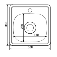 Мойка кухонная MIXLINE 531266, врезная, толщина 0.6 мм, 38х38х15 см, вып. 1 1/2", гофросифон Мойка кухонная MIXLINE 531266, врезная, толщина 0.6 мм, 38х38х15 см, вып. 1 1/2", гофросифон