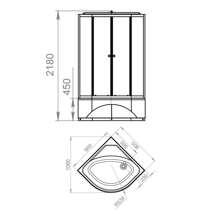 Душевая кабина DOMANI-Spa Delight 99, поддон 45см, черные стенки, тонированное стекло, 90х90 Душевая кабина DOMANI-Spa Delight 99, поддон 45см, черные стенки, тонированное стекло, 90х90
