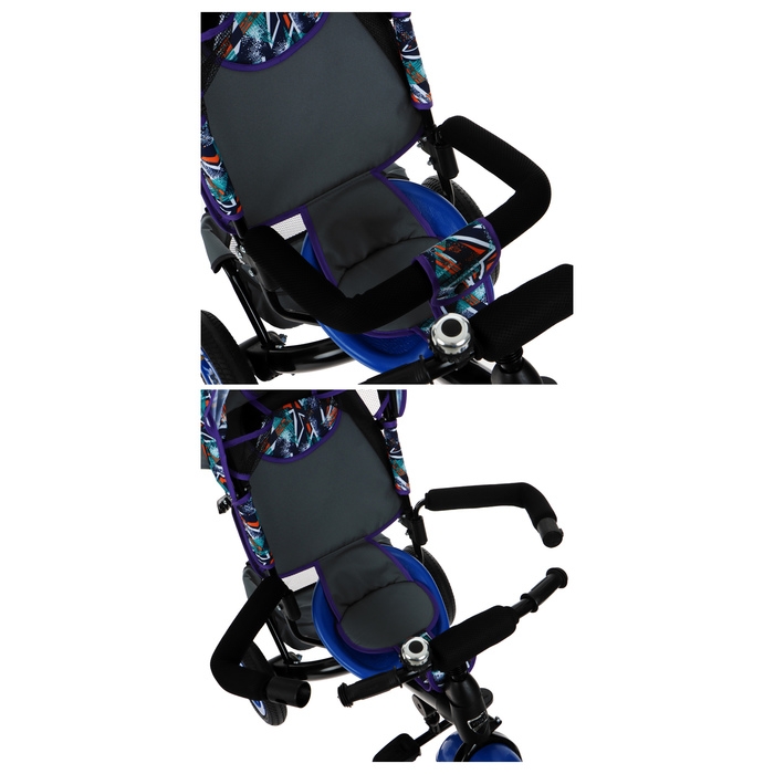 Велосипед трёхколесный Vivat1, принт абстракция тёмно-синий/оранжевый Велосипед трёхколесный Vivat1, принт абстракция тёмно-синий/оранжевый