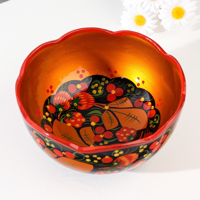 Салатник, резной, 15-16×7 см, хохлома Салатник, резной, 15-16×7 см, хохлома