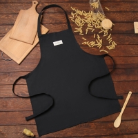 Фартук Доляна "Душевная кухня" цв.черный 60х70см, рогожка, 100% х/л