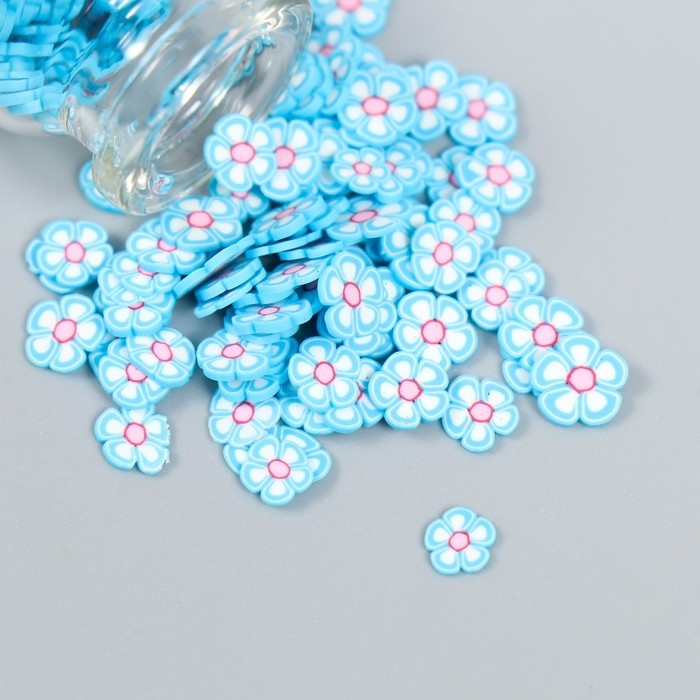 Декор для творчества пластик "Цветок. Голубая незабудка" набор 8 гр 5х2х2 см