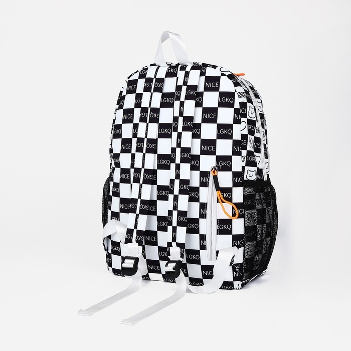 Рюкзак школьный из текстиля на молнии, 5 карманов, цвет чёрный Рюкзак школьный из текстиля на молнии, 5 карманов, цвет чёрный