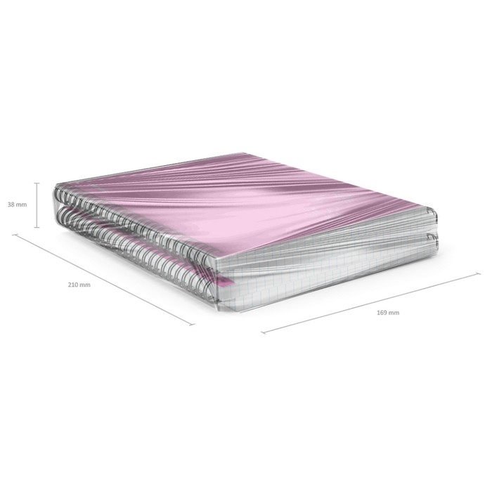 Тетрадь на спирали, 80 листов в клетку, ErichKrause Silhouette, пластиковая обложка, блок офсет 100% белизна, розовая