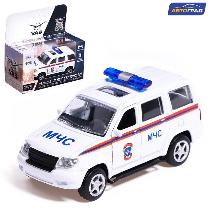 Машина металлическая «УАЗ Патриот. МЧС», инерция, 1:50 Машина металлическая «УАЗ Патриот. МЧС», инерция, 1:50