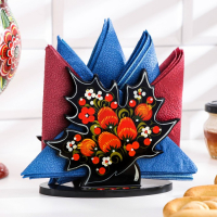 Салфетница &laquo;Клён&raquo;, 12х12 см, хохлома